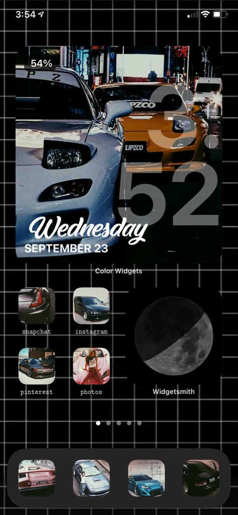 Ios 14 wallpaper layout aesthetic dark street race cars Home Screen Layout Iphone Car Theme, Car Widgets Iphone, Tokyo Drift Cars Aesthetic Wallpaper, Car Homescreen Layout, Car Ios14 Homescreen, Car Themed Wallpaper, Car Theme Phone Layout, Car App Icon Aesthetic, Car Home Screen