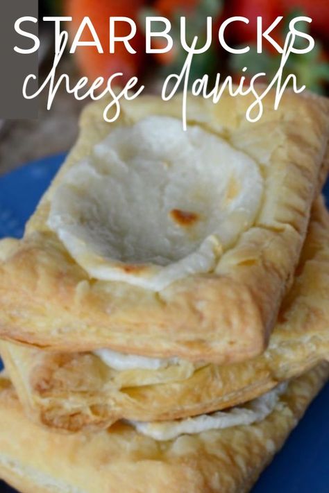 This Starbucks copycat cheese danish will quickly become your new favorite breakfast! It is super easy to make at home and is a fraction of the cost. Let me show you how to make this Starbucks cheese danish. It’s one of my favorite coffeehouse copycat recipe. How To Make Cheese Danish From Starbucks, Starbucks Recipes Cheese Danish, Healthy Cheese Danish, How To Make Cheese Danish, Copycat Starbucks Cheese Danish, Cheese Pastry Recipe, Starbucks Danish, Easy Sweets To Make At Home, Starbucks Food Breakfast