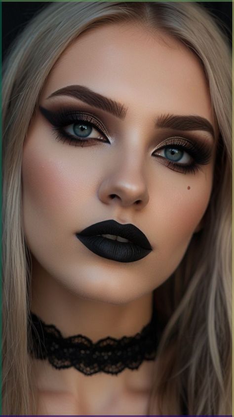 Maquillage Goth, Goth Makeup Looks, Goth Makeup Tutorial, Club Makeup, Vampy Makeup, Halloweenský Makeup, Sunkissed Makeup, Concert Makeup, Eyeshadow Ideas