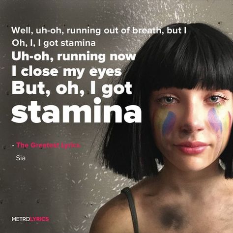 Sia - The Greatest Lyrics and LyricArt I'm free to be the greatest ... The Greatest Sia, Sia Quotes, Sia Lyrics, Sia The Greatest, Sia Furler, Out Of Breath, I Close My Eyes, Song Lyric Quotes, Uh Oh