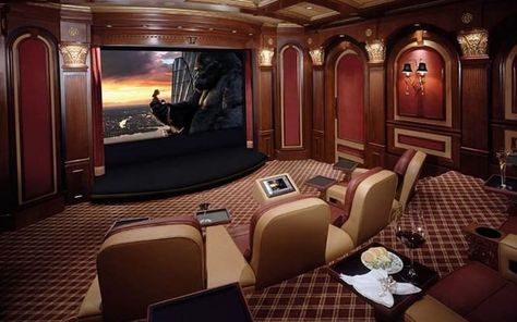 14 Creative Home Theater Ideas to Elevate Your Viewing Home Theater With Bar, Home Theater Ideas Luxury, Modern Theater Room, Small Home Theater Ideas, Luxury Movie Theater, Home Movie Theatre, Small Home Theater, Home Theater Screens, Home Theater Ideas