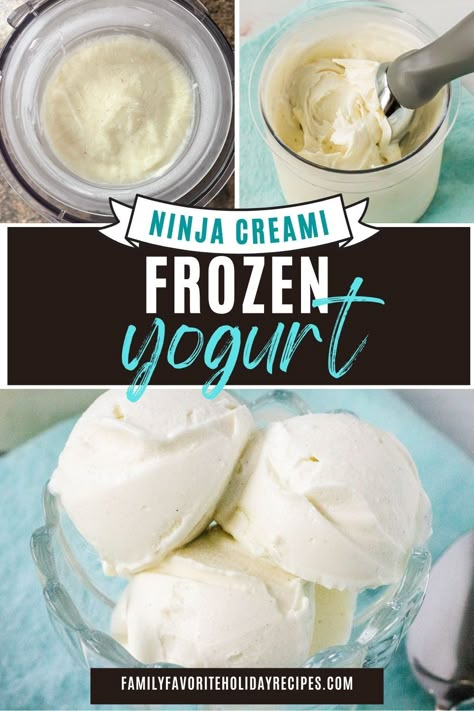 Skip the fro-yo shop and make your own frozen yogurt at home with the Ninja Creami! It's super simple, and you can use different flavors, mix-ins, etc. Ninja Creami Lactose Free Recipes, Ninja Creami Ice Cream Recipes Greek Yogurt, Almond Milk Ninja Creami, Frozen Yogurt Ninja Creami Recipes, Almond Milk Ninja Creami Recipes, Ninja Creami Froyo Recipes, Ninja Creami Milk Shakes, Ninja Creami Ice Cream Recipes Frozen Yogurt, Ninja Creami Yogurt Recipes