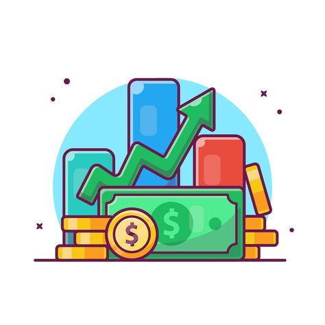 Investment Illustration, Money Cartoon, Money Illustration, Money Poster, Money Investment, Flowery Wallpaper, Islamic Cartoon, Vector Icons Illustration, Cartoon Wall