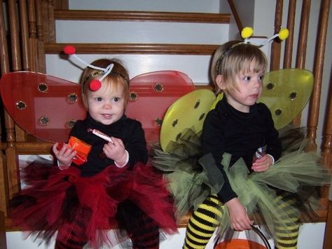 Ladybug and bumble bee costume Bumble Bee Costume, Bee Costume, Tutu Dress, Bumble Bee, Baby Mobile, Bee, Super Cute, Sewing, Halloween