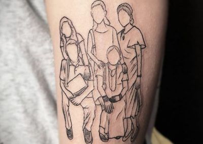 Line Portrait Tattoo, Arm Tattoos For Guys Forearm, Line Portrait, Single Needle Tattoo, Special Tattoos, Tattoo Needles, Classy Tattoos, Family Tattoos, Single Line