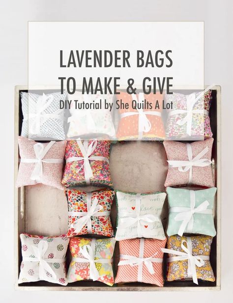 Lovely Lavender Bags — Free Tutorial - She Quilts Alot Mod Podge Fabric, Lavender Crafts, Scraps Of Fabric, Fabric Crafts Diy, Scrap Fabric Crafts, Folded Fabric Ornaments, Fabric Christmas Ornaments Diy, Sachet Bags, Christmas Ornaments Diy