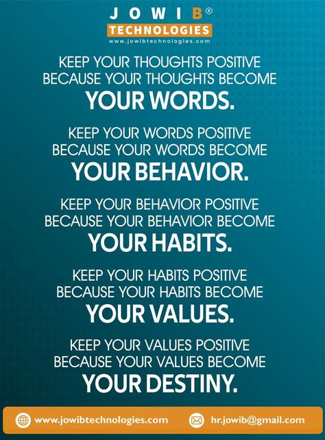 Keep Your thoughts Positive because your thoughts become Your Words. Keep your Words Positive because your words Because Your words become Your Behavior. Keep Your Behavior Positive because your behavior become your Habits. Keep your habits positive because your habits become your values. Keep your Values positive because your values become your Destiny. Smart Quotes Wisdom, Words Positive, Mental Capacity, English Knowledge, Classroom Motivation, Mindset Change, Words To Describe Someone, Seo Tutorial, Brilliant Quote