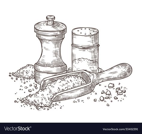 Sea Salt Illustration, Salt Box, Transparent Png, Sea Salt, Salt And Pepper, Png Images, Vector Images, Vector Free, Vector Illustration