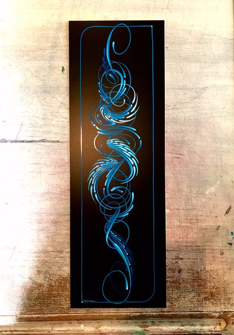 Scroll Pinstriping, Corner Pinstripe Design, Old School Pinstriping, Pinstripe Car Design, Pinstriping On Cars, Car Pinstriping, Car Pinstriping Simple, Sign Painting Lettering, Car Paint Jobs