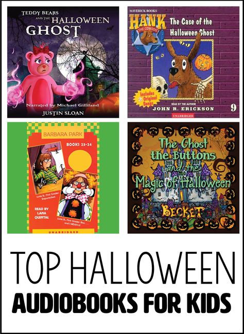 Top Halloween Audiobook List for Kids - listen to these fun books for the holiday! Available via Audible. Halloween Read Alouds, Five Little Pumpkins, Halloween Books For Kids, Farm Books, Board Books For Babies, Room On The Broom, It's The Great Pumpkin, Halloween Cans, Fallen Book