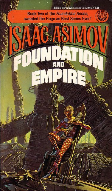 Isaac Asimov  Foundation and Empire   As the Foundation struggles to survive it must face the last vestiges of the Empire, still the most powerful entity in the galaxy.  Armed with Hari Seldon's psychohistory and it's prediction of events, it isn't prepared for the mutant general known as "the Mule". Isaac Asimov Books, Asimov Foundation, Classic Sci Fi Books, Fantasy Book Covers, Science Fiction Illustration, Sci Fi Novels, Sci Fi Comics, Isaac Asimov, Science Fiction Novels