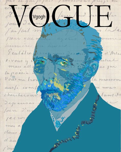 Van Gogh-Illustration History Class, Vogue Covers, Class Projects, Freelancing Jobs, Graphic Design Illustration, Van Gogh, Design Illustration, Art History, Adobe Photoshop