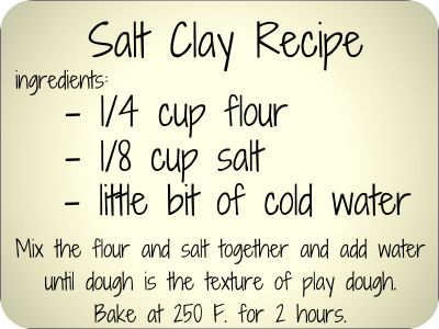 salt clay RECIPE Salt Clay Recipe, Salt Clay, Salt Dough Crafts, Salt Dough Recipe, Clay Recipe, Thrift Shop Finds, Homemade Clay, Salt Dough Ornaments, Dough Ornaments