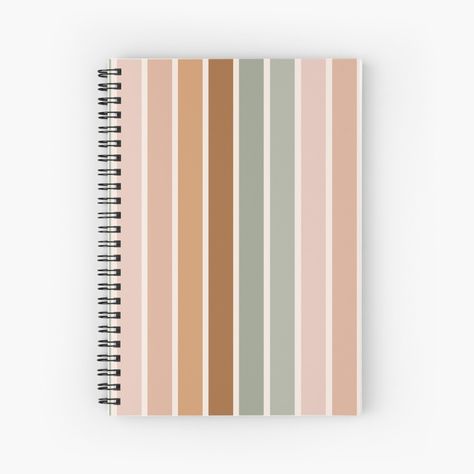 Get my art printed on awesome products. Support me at Redbubble #RBandME: https://www.redbubble.com/i/notebook/Boho-Stripes-by-ChantalDesign/111686204.WX3NH?asc=u Boho Notebook, Brown And Pink, Notebook Design, A Journal, Green Brown, Spiral Notebook, Stripes Design, Paper Stock, Green And Brown