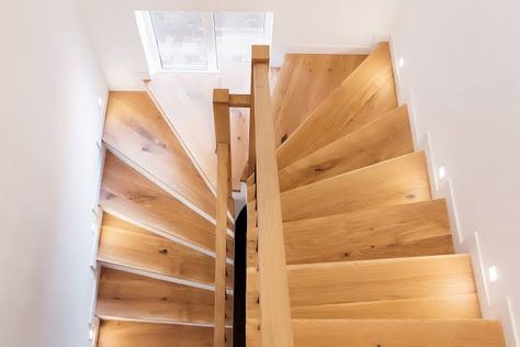 Paint For Stairs, Feng Shui Stairs, Laminate Flooring On Stairs, Staircase Lighting Ideas, Stairs Treads And Risers, Laminate Stairs, Wood Refinishing, Installing Laminate Flooring, Spiral Staircases