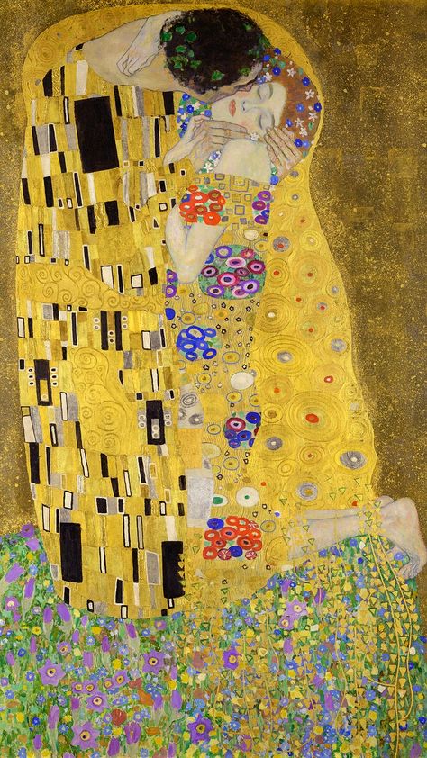 The Kiss iPhone wallpaper, Klimt art nouveau HD background | free image by rawpixel.com / nap Iphone Wallpaper Painting Classical, The Kiss Painting Wallpaper, Art Nouveau Painting Gustav Klimt, Klimt Wallpaper Iphone, Abstract Vintage Art, Paintings Iphone Wallpaper, Hd Painting Wallpaper, Paintings Wallpaper Iphone, Best Paintings In The World