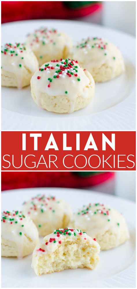 Italian Sugar Cookies, Italian Butter Sprinkle Cookies, Fake Ginger, Italian Sweets, Recipes Holiday, 2023 Recipes, Lemon Sugar Cookies, Holiday Sprinkles, Lost 100 Pounds