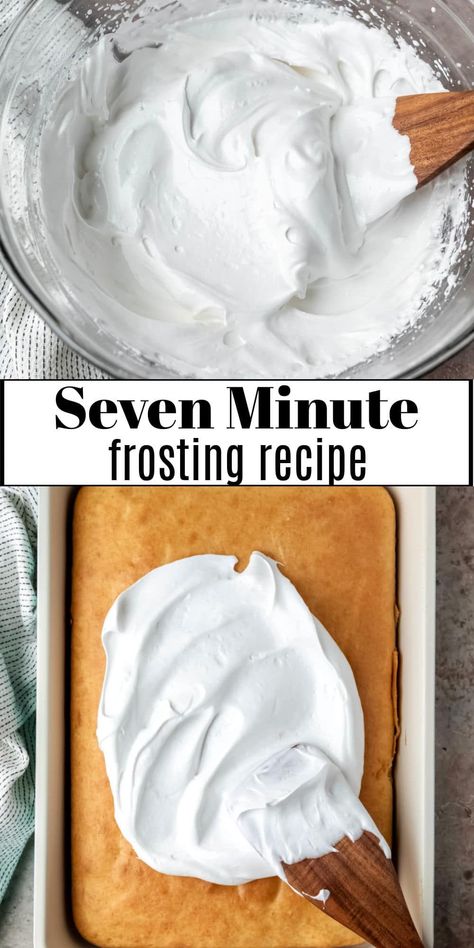 7 Minute Frosting Recipe Easy, Cool Whip Icing Recipe, Coconut Marshmallow Recipe, Coconut Cake Frosting, Whip Icing, Whipped Icing Recipes, Swiss Meringue Frosting, Cake Mix Recipes Homemade, Icing Recipe For Cake