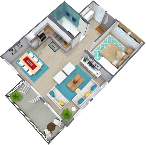 Bedroom Layout Floor Plans, 2 Bedroom Apartment Floor Plan, Small Apartment Floor Plans, Simply Draw, Plan Studio, Studio Apartment Floor Plans, Condo Floor Plans, Plan Garage, Flat Layout