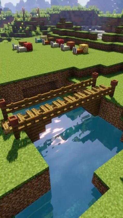 crafting.bench on Instagram: Simple Bridge 🌉 by: minecraft_pixcelyt tiktok ⤴️Follow @Crafting.Bench for more! #minecraft #minecraftdesign #minecraftsurvival… Minecraft Benches, Minecraft Sidewalk, Bench Minecraft, Minecraft Bench, Minecraft Outside Decor, Minecraft E, Minecraft Things, Minecraft Survival, Minecraft Architecture