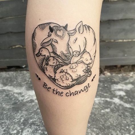 VEGAN TATTOOS on Instagram: “Be the change Tattoo by @bexpriesttattoos (UK) Tattooed: Beth (happy veganiversary, @bethanylim_x 😉) . . #vetastudios #vegantattoo…” Be The Change Tattoo, Animal Rights Tattoo, Vegetarian Tattoo, Animal Lover Tattoo, Vegan Tattoos, Change Tattoo, Brown Eyed Baker, Cheesecake Pops, Cheesecake Truffles