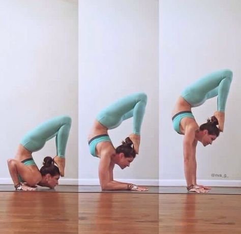 scorpion pose progression of chest stand to forearm handstand to regular scorpion handstand. Yoga Articles, Yoga Ashtanga, Arte Yoga, Yoga Nature, Crow Pose, Yoga Poses Advanced, Yoga Beginners, Yoga Posen, Yoga Iyengar