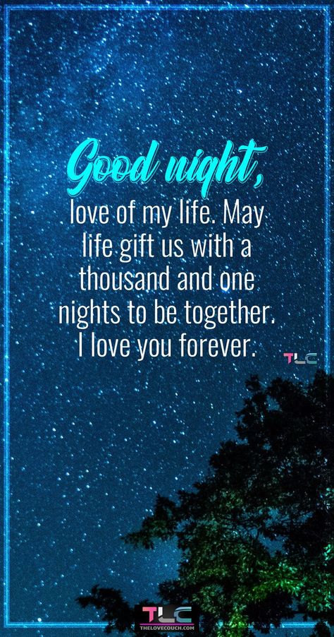 Good night, love of my life. May life gift us with a thousand and one nights to be together. I love you forever.
The night is a time to rest and have a peaceful good night's sleep. Send your husband or boyfriend some romantic good night message for him to wish him a rejuvenating good night rest and to let him know that you're thinking of him. Also, discover more good night message for him and especially those sweet romantic good night message for him to make him go crazy over you. A Thousand And One Nights, Message For Him, Good Night Message, Good Night For Him, Good Night Text Messages, Romantic Good Night Messages, Sweet Dreams My Love, Romantic Good Night Image, Good Night Love