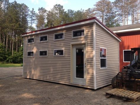 200 Sq. Ft. Standard Tiny House by Michigan Tiny Homes Tiny House 200 Sq Ft, Tiny Houses On Wheels, Smart Houses, Houses On Wheels, Shed Tiny House, Bus Conversions, Tiny House Village, Little Cabin In The Woods, Tiny House Talk