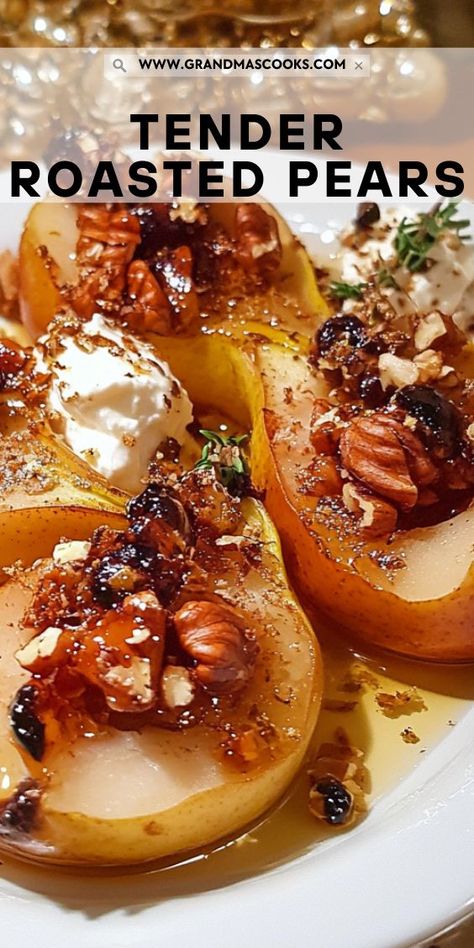 Roasted pears are a delightful way to showcase the fruit’s natural flavor. With a drizzle of honey and a sprinkle of cinnamon, these caramelized pears are a comforting treat that’s both sweet and healthy. Red Anjou Pear Recipes, Roasted Pears Dessert, Cooking With Pears, Pear Healthy Recipes, Spiced Pears Recipe, Healthy Pear Dessert, Pear Recipes Savory, Healthy Pear Recipes, Roast Pears