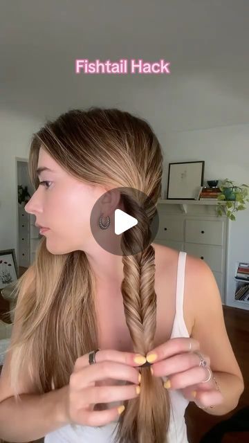 Jordynn Wynn on Instagram: "Perfect for my girls who can’t braid! 
#fishtailbraid #braidhairstyles #thickhair #thickhairstyles" How To Fish Tail Braid, Faux Braid Hairstyles, Double Braid Hairstyles, Beach Braids, How To Fish, Fishtail Braids, Beautiful Braided Hair, Double Braid, Rope Braid