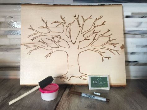 Wood-Burned Family Tree:  This Etsy kit comes with everything you need to DIY your own wood-burned family tree. Family Tree Ideas, Family Tree Drawing, Family Trees Diy, Free Family Tree Template, Make A Family Tree, Family Tree Painting, Family Tree Designs, Family Tree Art, Family Tree Project