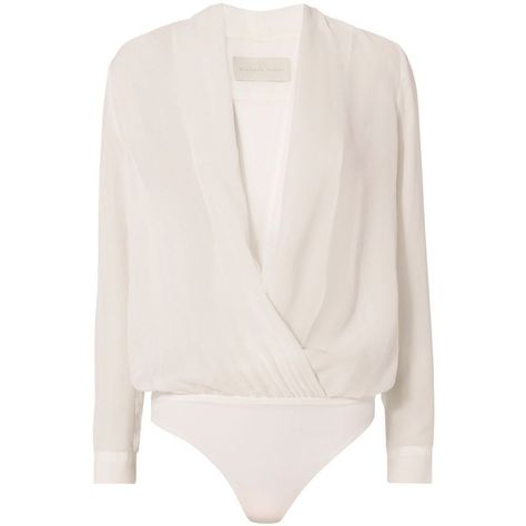 Michelle Mason Women's Cross Front Bodysuit Blouse ($450) ❤ liked on Polyvore featuring tops, blouses, bodysuit, white, white top, long sleeve silk blouse, long sleeve bodysuit, white long sleeve blouse and long-sleeve bodysuits Body Blouse, White Long Sleeve Bodysuit, White Silk Blouse, Bodysuit Shirt, Bodysuit Tops, Michelle Mason, Fashion Corner, Bodysuit Blouse, White Long Sleeve Blouse