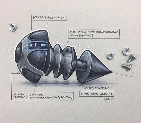 Those nerdy design sketches- The Iron Giant Bolt 🔩 Thanks to @mondonews @therealadamsavage & @normchan for the reference material #theirongiant #theirongiantbolt… Poetic Cinema, Iron Giant, The Iron Giant, Boujee Aesthetic, Graffiti Doodles, Pop Color, Sketchbook Inspiration, Blender 3d, Cartoon Movies