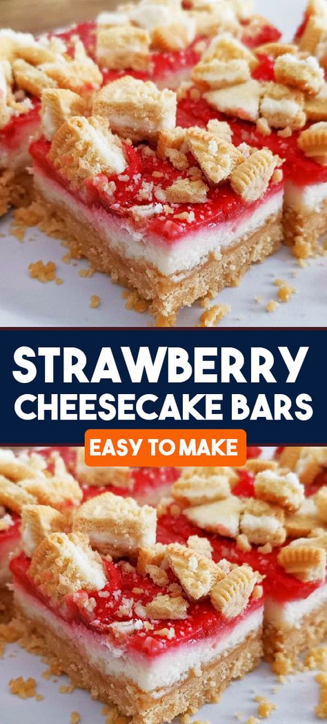 Strawberry Cheesecake Bars Cheesecake Bars Recipes Easy, Strawberry Cheesecake Bars Recipes, Golden Oreo Crust, Strawberry Oreo Cheesecake, Cheesecake Bars Easy, Easy Strawberry Cheesecake, Strawberry Cheesecake Bars, Mint Cheesecake, Bbq Desserts