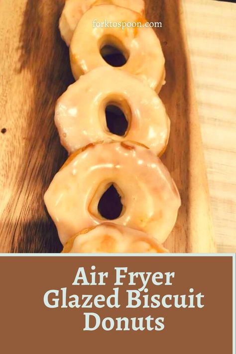 Doughnut Recipe Easy Air Fryer, Airfryer Doughnut Recipes, Air Fryer Biscuits Homemade, Donut Biscuits, Airfryer Donut Recipes, Air Fried Donuts With Biscuits, Air Fryer Glazed Donut Recipes, Homemade Donuts Recipe Easy Air Fryer, Air Fryer Donuts With Biscuits