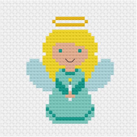 Christmas Angel Cross Stitch, Angel Cross Stitch Pattern, Angel Cross Stitch, Kawaii Cross Stitch, Cross Stitch Christmas Stockings, Cross Stitch Angels, Xmas Cross Stitch, Winter Cross Stitch, Stitch And Angel