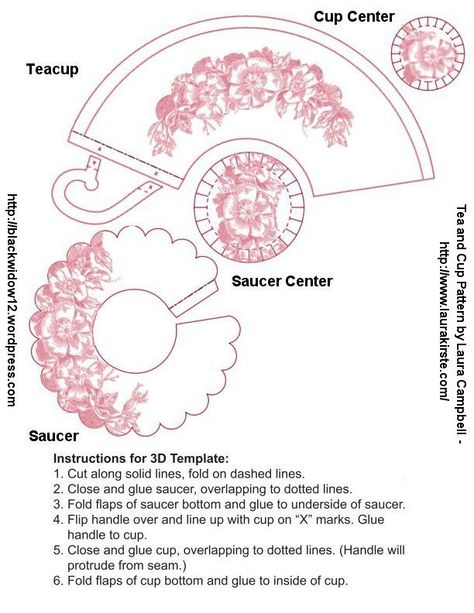 Rose teacup and saucer paper template - would make good favor for tea party Paper Tea Cups, 3d Templates, Tea Crafts, Papercraft Printable, Cool Paper Crafts, Alice In Wonderland Tea Party, Cup Crafts, Alice In Wonderland Party, Mad Hatter Tea