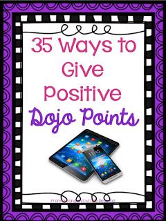 Class Dojo Positive Point Ideas  Who here uses Class Dojo? I have been using it for a few years and I love using it to reinforce positive behavior. I have come up with many options for giving out positive points so I made a little something for you if you are also using it. Here is a free resource with 35 ways to give positive Class Dojo points! Click here or on the image below to download the freebie!  Bex Mawn class dojo classroom management K-5 Reading and Writing Redhead Dojo Rewards, Dojo Points, Dojo Ideas, Positive Classroom Management, Class Dojo, Classroom Behavior Management, Classroom Freebies, Classroom Management Strategies, Class Management