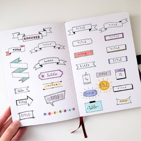 Journal Banners Ideas, Journaling Banners, Journal Ideas Theme, Banners Bullet Journal, April Bullet Journal Ideas, Spring Bullet Journal, Bullet Journal Banners, Banners Ideas, Cover Page Ideas