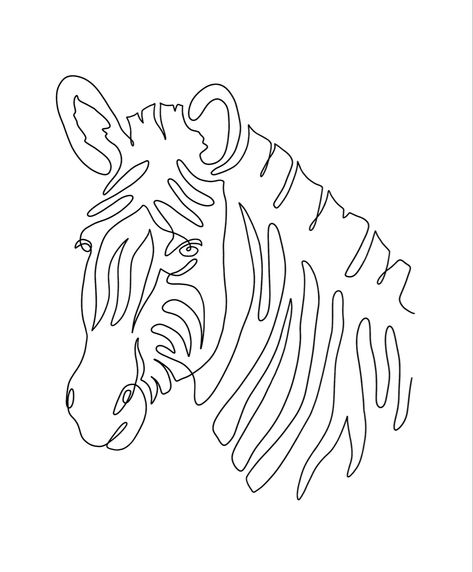 Zebra Line Drawing, Zebra Line Art, Zebra Outline, Single Line Drawing, Single Line, Line Tattoos, Tattoo Sketches, Face Drawing, Line Drawing