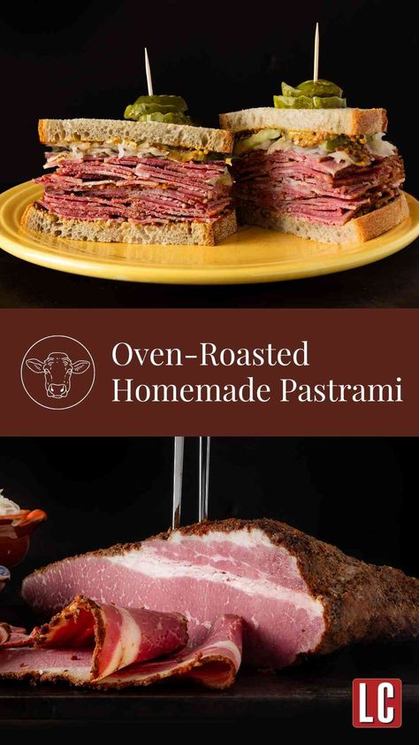 Pastrami Recipes, Smoked Pastrami Recipe, Smoked Pastrami, How To Make Pastrami, Deli Meat Recipes, Jewish Decorations, Homemade Pastrami, Baked Brisket, Pastrami Recipe