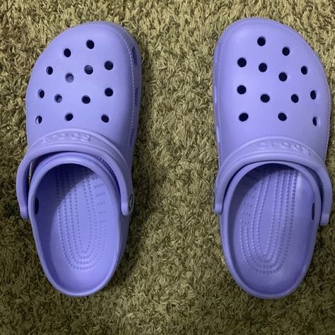 Light purple crocs size 6 mens 8 womens worn twice Light Purple Crocs, Purple Crocs, Crocs Fashion, Crocs Men, Croc Charms, Crocs Shoes, Baddie Outfits, Light Purple, Wish List