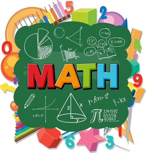 Math icon with formular and tools Math Profile Photo, Math Subject Design, Math Design Ideas, Math Cover Page, Mapeh Subject Design, Math Lettering Design, Math Icon, Math Labels, Math Subject