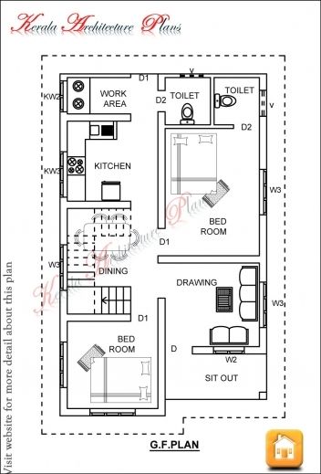 3 Bedroom Low Cost Home Design In 1073 Square Feet With Free Plan 3DC 1200sq Ft House Plans, 800 Sq Ft House, 1000 Sq Ft House, 1200 Sq Ft House, 20x40 House Plans, Open Floor House Plans, 2bhk House Plan, Indian House Plans, 1000 Sq Ft