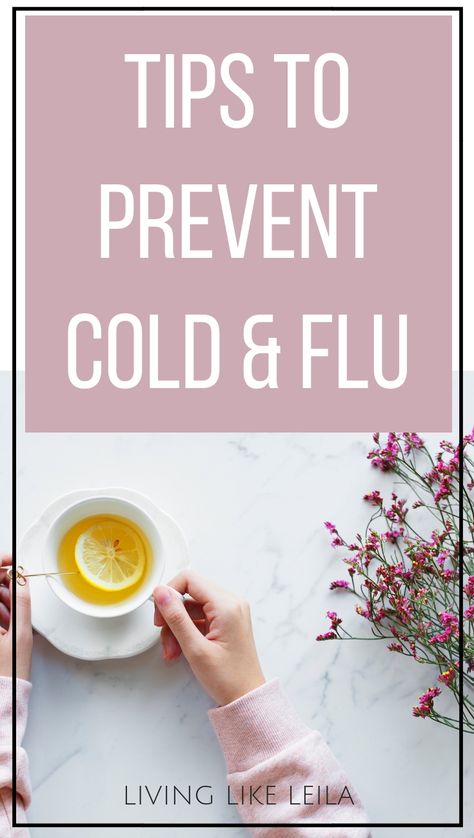 Practical tips to prevent catching a cold or the flu this season. PLUS what to do to get over a cold quickly! www.LivinglikeLeila.com How To Prevent Sickness, Preventing Colds, How To Prevent A Cold, Cold Prevention Remedies, Get Over A Cold, Summer Health, Home Remedy For Cough, Cold Sores Remedies, Cold Prevention