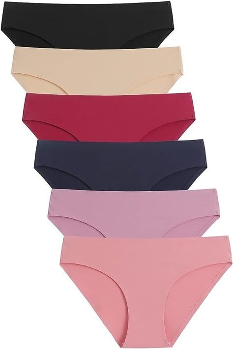 Caterlove Women's Seamless Underwear No Show Stretch Bikini Panties Silky Invisible Hipster 6 Pack at Amazon Women’s Clothing store Camping Clothes, Seamless Panty, Mha Dr, Workout Pics, Feel Nothing, Academia Clothes, Women Workout, Feeling Nothing, Beautiful Lines