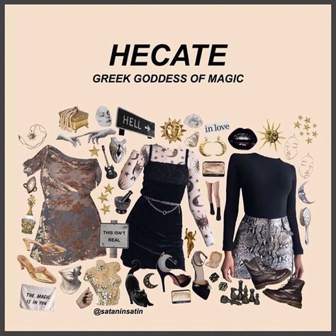 Hecate Goddess Outfit, Hecate Outfit Aesthetic, Cosmic Witch Aesthetic Outfit, Cosmic Core Aesthetic Outfits, Hecate Inspired Outfits, Hecate Outfits, Hecate Goddess Costume, Cosmic Core Outfits, Hecate Cabin