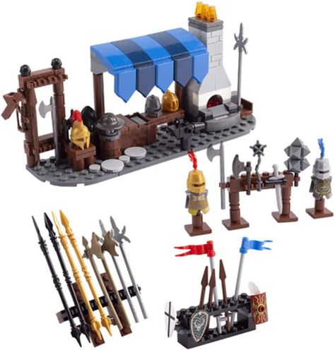 Lego Medieval Village, Lego Midevil, Lego Kingdoms, Medieval Lego, Lego Dnd, Lego Design Ideas, Lego Medieval, Lego Knights, Lego Custom Minifigures