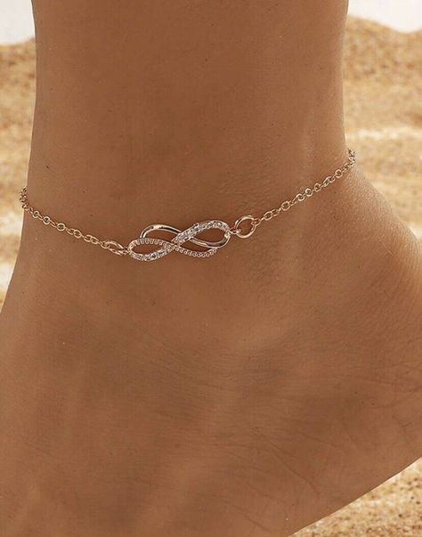 Boho Gold Infinity Anklet, Dainty Anklet with a cubic zirconia crystals  | eBay Anklet Design, Infinity Anklet, Dainty Anklet, Anklet Designs, Infinity Design, Anklets Boho, Eu Countries, Jewelry Lookbook, Anklets