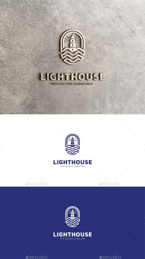 Lighthouse Logo Coastal Logo Design, Harbor Illustration, Lighthouse Logo, Lighthouse Design, Logo Luxe, Cafe Logo Design, Beach Logo, Building Logo, House Logo Design